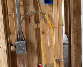 Jobsite photo — electrical rough-in detail